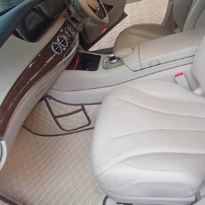 Benz 2000 Cream with Brown Binding Car Mat