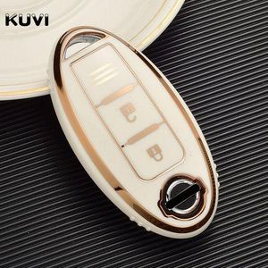 WHITE Car Key Case Cover Shell Nissan Qashqai X-Trail T32 T31 Juke J10 J11 Kicks Tiida Pathfinder Note