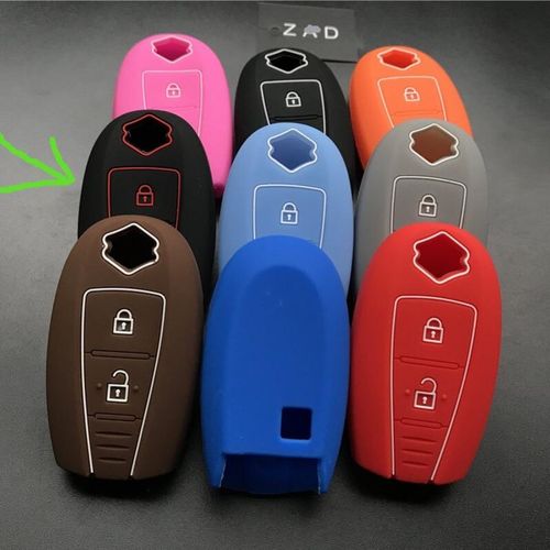 Silicone Key Fob Cover Case Hood Skin Protect Holder For SUZUKI Swift Sport SX4 SCORSS Grand Vitara E Car Accessori-black With Red