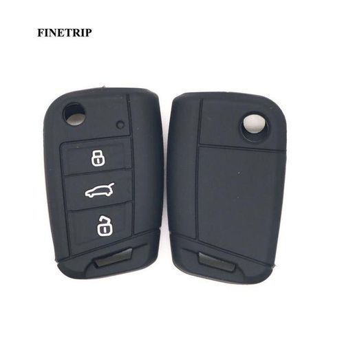 Silicone Keyless Case Cap For VW Key Cover Case For Caddy Golf Jetta Polo Passat Scirocco Tiguan For Skoda Octavia Seat-DZ203black_black