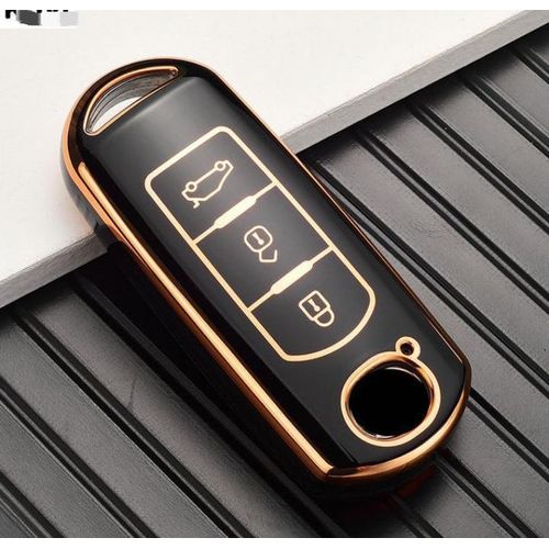BLACK Car Key Case Cover Protective Holder Shell For Mazda 2 3 5 6 Demio CX-3 CX-4 CX-5 CX-7 CX-9 MX-5 Atenza Axela-3