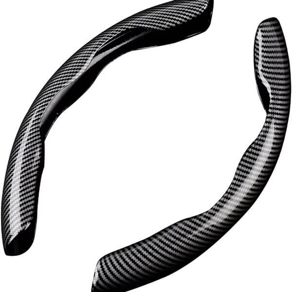 2 Style Car Steering Wheel Cover Car Carbon Fiber Leather Steering Wheel Cover