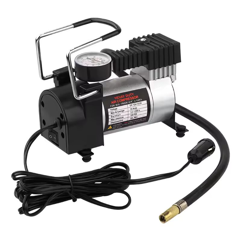 High-Quality Heavy-Duty Single Cylinder Tyre Inflator - Portable Mini Electric Air Pump, 12V Car Air Compressor Tire Inflator.