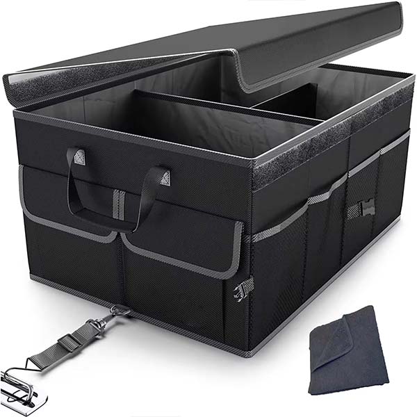 Foldable multi-compartment car storage bag car trunk organizer