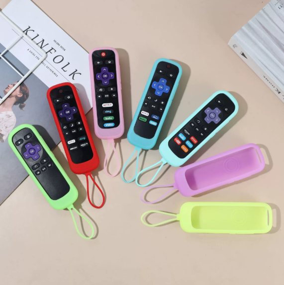 For TCL ROKU Remote Control Silicone Protective Case Thickened Leather Anti-Drop Luminous Rope Protective Case