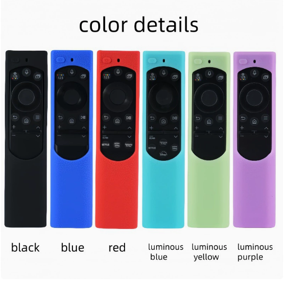 For Samsung BN59 Straight Solar Remote Control Silicone Universal Protective Cover Rainbow Luminous Thickened Drop-Resistant