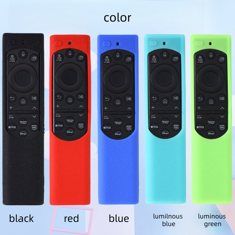 Suitable for Samsung Bn59 Straight Voice Remote Control Silicone Universal Protective Cover Rainbow Color Luminous Thickeneded Anti-Fall