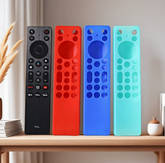 Suitable for Tcl Rc923A Rc813A Remote Control Silicone Protective Cover Cut Out Stripes Anti-Fall Luminous Color Remote Control