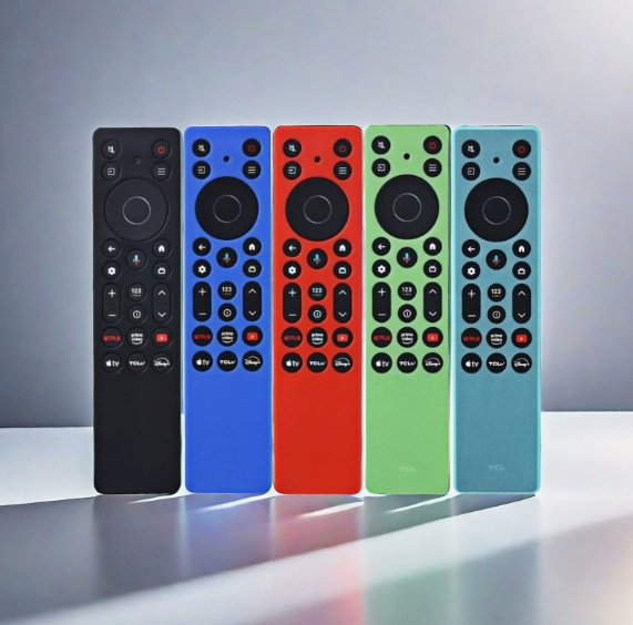 Suitable for Tcl Rc923A Rc813A Remote Control Silicone Protective Cover Cut Out Stripes Anti-Fall Luminous Color Remote Control