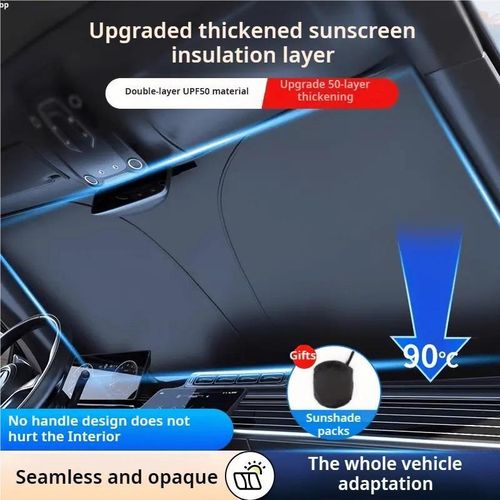 General Portable car windshield sunshade - heat-isolating front window sunshade for interior accessories, suitable for most car models