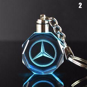 Benz Crystal Car Key Chain Holder With LED Key Chain Holders