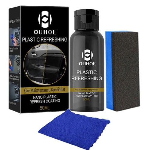 High quality car agent for plastic parts with sponge, remove stains and restore automotive interior and exteriors