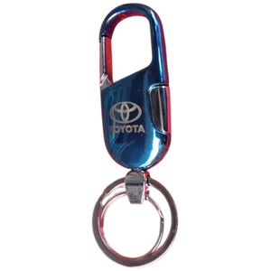 Stainless Steel Teardrop Key Ring Durable Metal Key Holder with Iconic Toyota Logo.