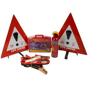 Car Essential -Lifesaver, First Aid Kit, Fire Extinguisher & Jumpers