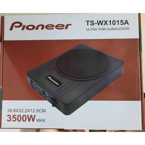 Pioneer TS-WX1015A Ultra Thin Active Car Subwoofer-3500W Max Power,Compact Underseat powered Bass Speaker.