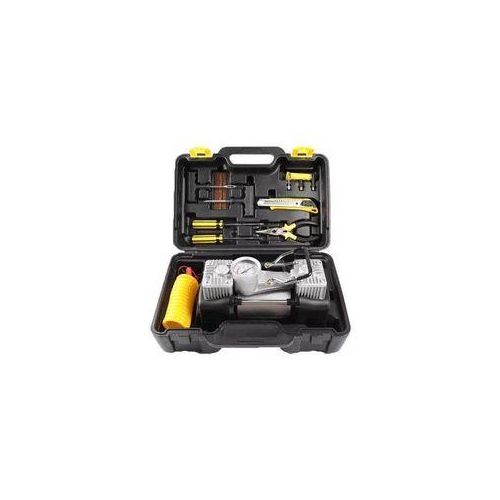 Portable Double Cylinder Car Air Compressor ,Tire Pump Auto Air Inflator With LED Light ,Tire Repair Kits