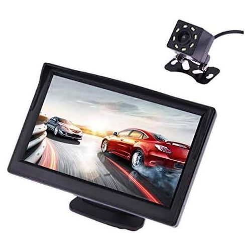 4.3-inch LCD screen +8 Night Vision Reversing camera for parking,Car Screen Wide-Angle Camera Spot Display HD  Reversing Image 4.3-Inch Car Display