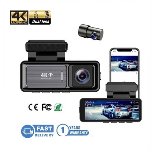 2026 Dashcam Pro, 4K+1K Dash Cam Front and Rear Inside, Dashcam Wifi/App Control Car Camera, dash Cam with Rear Camera