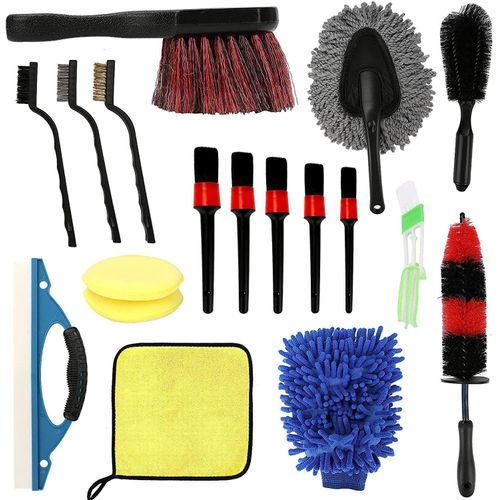 18-piece car cleaning brush set